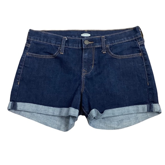 Women's Old Navy 6 S Small Shorts Jeans Denim Navy Blue Rolled Hem Stretch NWOT - Picture 3 of 8